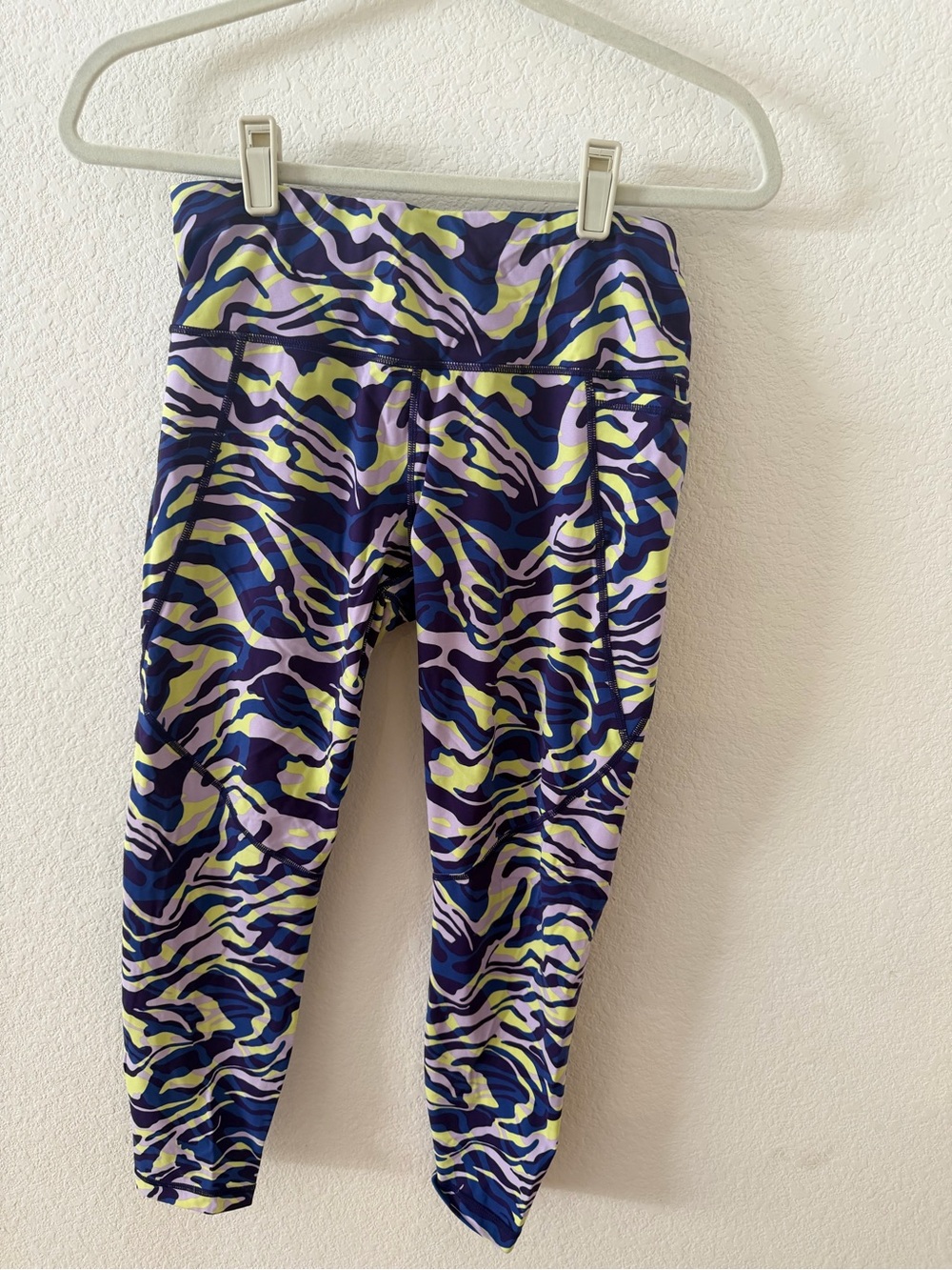 Sweaty Betty Navy, Lavender & Lime Patterned Leggings